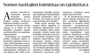 Sosiaalisen median kieltäminen käyttäjiltä ei ole toimiva ratkaisu